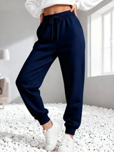 Charger l'image dans la galerie, Pantalon de jogging d'automne  – Couleur unie, taille à cordon, coupe polyvalente, molletonné et tendance

