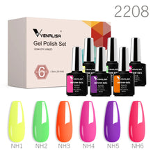 Charger l'image dans la galerie, Kit de 6 vernis semi-permanents Venalisa (Collection VIP5) – Sans HEMA – Teintes nude et rose effet « jelly » (translucide) – Soak-off (dépose facile) – Compatible UV/LED
