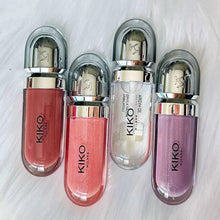 Charger l'image dans la galerie, Gloss Kiko 3D Mirror Lip Glaze original : formule waterproof, longue tenue et sans transfert ; teinte douce « pâte de haricot » (rose-brun) avec un fini brillant et lumineux.
