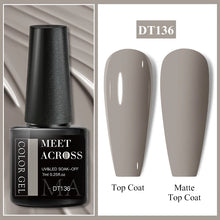 Charger l'image dans la galerie, MEET ACROSS – Gel Base Rubber 2-en-1 (7 ml) – Teintes Nude, Rose et Blanc à Paillettes – Vernis Gel pour Manucure Automne-Hiver
