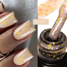 Charger l'image dans la galerie, MEET ACROSS – Gel Base Rubber 2-en-1 (7 ml) – Teintes Nude, Rose et Blanc à Paillettes – Vernis Gel pour Manucure Automne-Hiver
