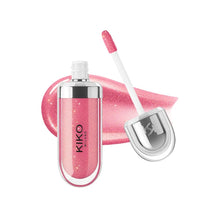 Charger l'image dans la galerie, Gloss Kiko 3D Mirror Lip Glaze original : formule waterproof, longue tenue et sans transfert ; teinte douce « pâte de haricot » (rose-brun) avec un fini brillant et lumineux.
