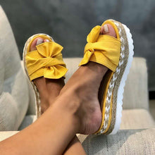 Charger l'image dans la galerie, Sandales et mules à plateforme avec nœud – Modèle été 2026 – Chaussures d'intérieur et d'extérieur, tongs et chaussures de plage
