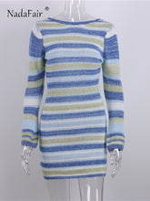 Charger l'image dans la galerie, Robe-pull courte en maille , Manches longues, tenue d'automne/printemps, robe moulante sexy dos nu
